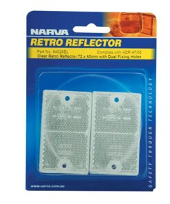 Retro Reflector (Clear) 72mm x 43mm Per Pair