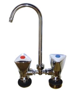 Hot and Cold Mixer Faucet with Fold Down Spout
