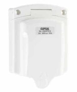 Clipsal (New) White External 15A Power Inlet