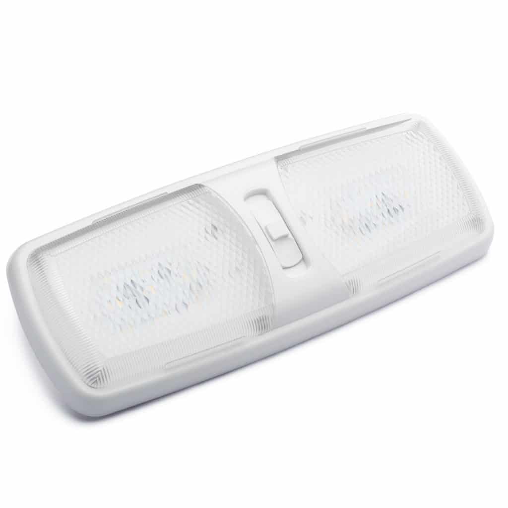 Double LED Dome Light with 3-Way Switch and Removable Lenses