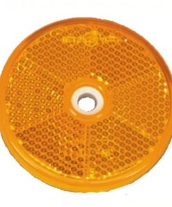 Narva  Amber Retro Reflector 80mm with Central Fixing Hole (Pair)
