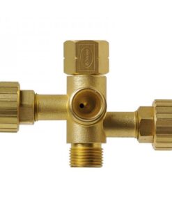 Gas Adaptor 3/8LH to Dual 3/8LH w/Taps
