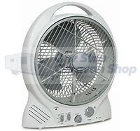 FANTASTIC 10" RECHARGEABLE OSCILLATING 12v FAN W/AM-FM RADIO BOAT CAR CARAVAN