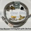 Gas Bayonet DIY Fitting Kit with 2m 3/8" Webber BBQ hose