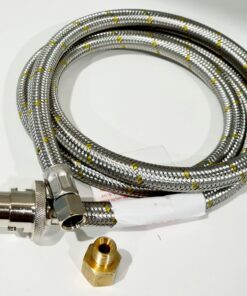 Gas Bayonet Hose 1.5m Inverted Flare 1/4 FBSP with Adaptor for Webber 3/8 BBQ