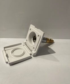 Wall Mount Gas Bayonet straight 3/8 and Cover (White) - OSCSWMGBCS