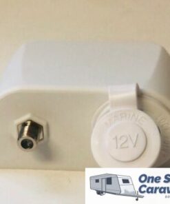 12v & TV Antenna socket surface mount - white