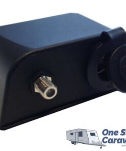 12v & TV Antenna socket surface mount - black