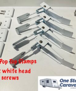 Roof Clamp for Pop Top White set of 4 (with white pan head screws)4
