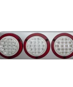 Combination LED Stop, Tail, Indicator Clear Lens / Chrome Base