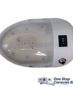 Jayco 12V LED Oval Light with Power Jack - Blue / White Light