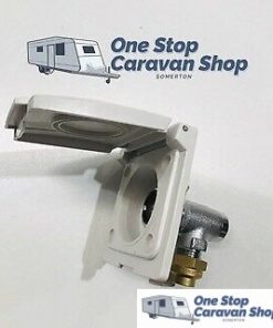 Wall mounted Elbow Gas Bayonet & Cover (White) - Caravans & Motorhomes