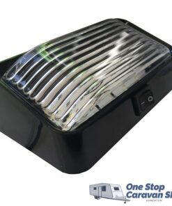 12V ANNEXE LIGHT & SWITCH CLEAR LENS - BLACK