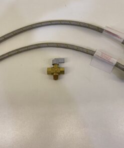 Changeover Valve Kit & 2x450mm Stainless Steel Braided Gas Hose with Handwheel (1/4 Inverted Flare)