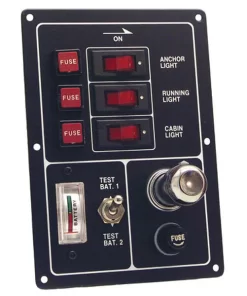 3 GANG SWITCH PANEL WITH BATTERY TESTER & CIGARETTE SOCKET