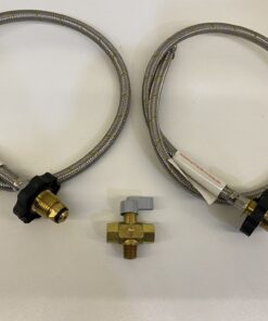 Changeover Valve Kit & 2x900mm Stainless Steel Braided Gas Hose (1/4 Inverted Flare)