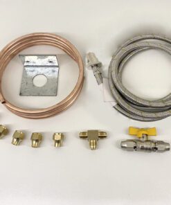 5/16 Gas Bayonet Installation Kit w/ 2m SS 1/4 Gas Hose w/ Adapter to suit 3/8 all Webber BBQs
