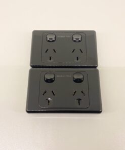 2x Black Double Pole 10AMP Powerpoint for Caravan