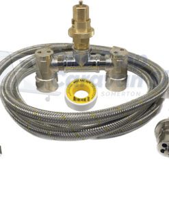 Single to Dual Gas Bayonet Double Adaptor with 3m 3/8 BBQ Hose to Suit Caravan and Motorhome Webber BBQ