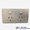 CMS Power Outlet Double Natural White. 500-04400