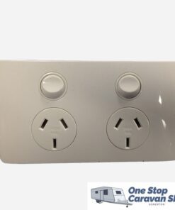 CMS Power Outlet Double Natural White. 500-04400