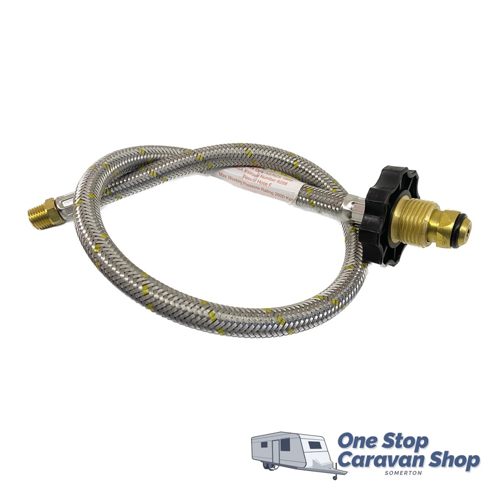 450mm Gas Hose – 1/4MNPT Pigtail w/ Handwheel - Single Bottle