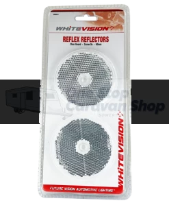 60mm Round Clear Reflector - Pair
